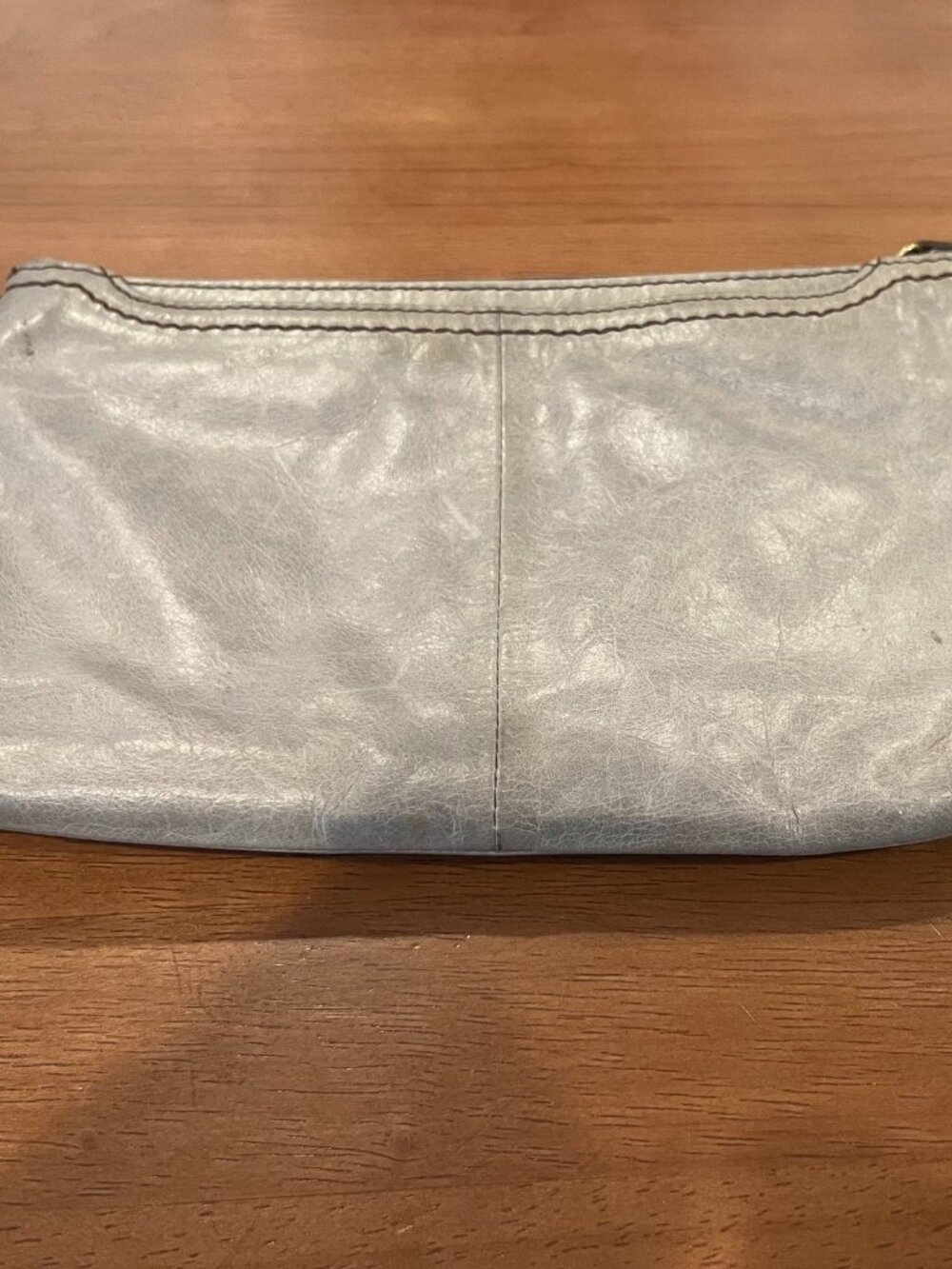 HOBO International Beige Leather Clutch Bag